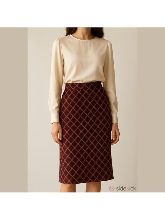 Vintage Dresses & Skirts - Vintage 70s Plaid Modest Midi Skirt Janette